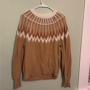 French Connection Yellow and White Crewneck Sweater